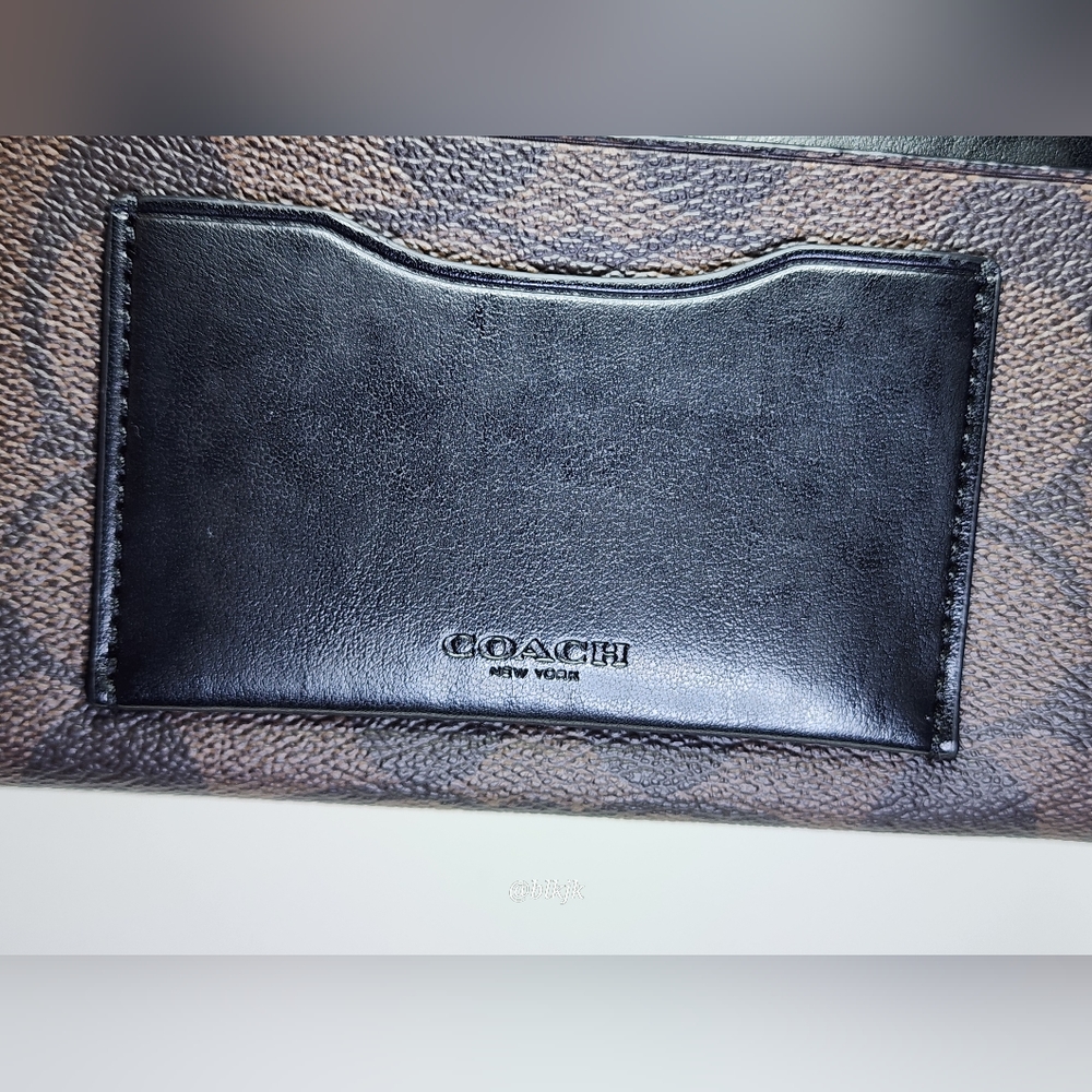 Coach Men's Leather/Coated Canvas Universal Phone Wallet *Brown/Black* NWOT - Picture 8 of 16